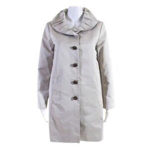 Banana Republic Pleated Collar Tan Knee Length Trench Coat Jacket- NWOT